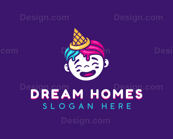 Ice Cream Dessert Child Logo