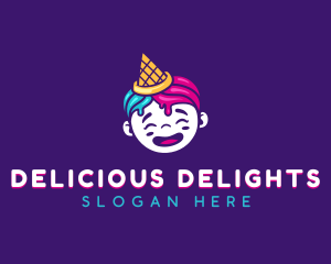 Ice Cream Child Party logo design