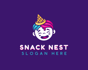 Ice Cream Child Party logo design