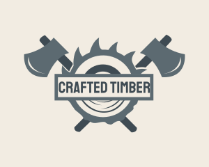 Woodwork Lumberjack Badge logo design