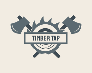 Woodwork Lumberjack Badge logo design