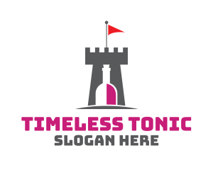 Wine Bottle Castle Flag logo