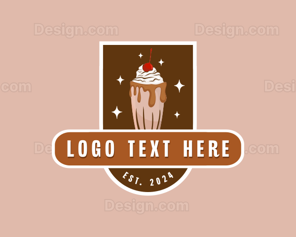 Milkshake Dessert Drink Logo