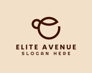 Coffee Cup Letter E logo design