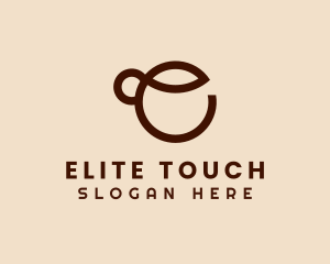 Coffee Cup Letter E logo design