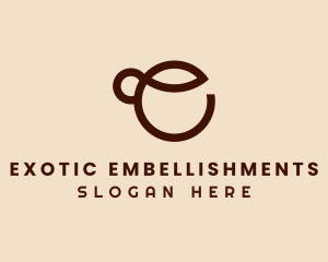 Coffee Cup Letter E logo design