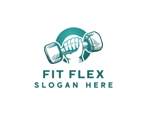 Gym Dumbbell Fitness logo design