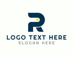 Modern Neon Dot Letter R logo