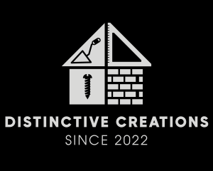 Brick Home Construction Builder logo design