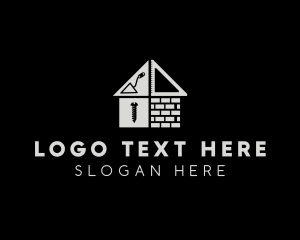 Brick Home Construction Builder logo design