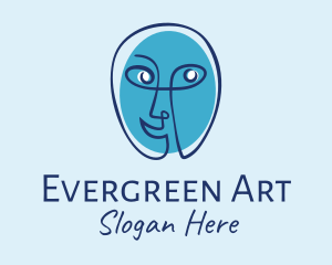 Blue Face Art  logo design