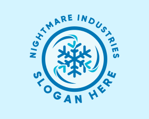 Industrial Snowflake Refrigeration logo design