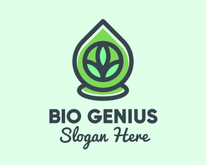 Green Bio Oil Droplet logo design