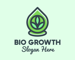 Green Bio Oil Droplet logo design