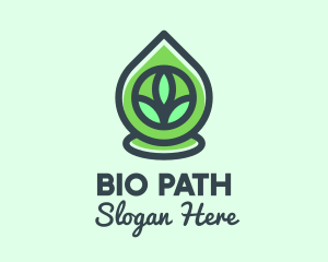 Green Bio Oil Droplet logo design