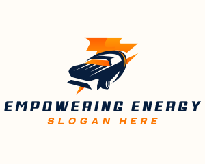 Electric Car Lightning logo design