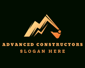 Orange Construction Excavation  logo design