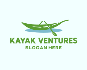Leafy Rowboat Boat logo