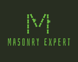 Green Bamboo Letter M logo design