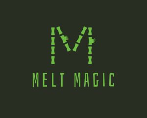 Green Bamboo Letter M logo design