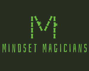 Green Bamboo Letter M logo design