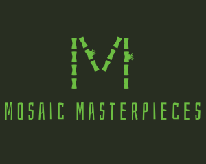 Green Bamboo Letter M logo design