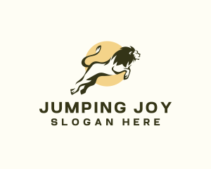 Wild Lion Jump logo design