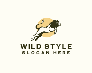 Wild Lion Jump logo design