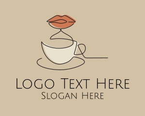 Java - Lip Coffee Cup Scribble logo design