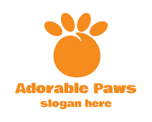 Orange Peach Paw logo design