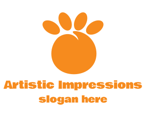 Orange Peach Paw logo design