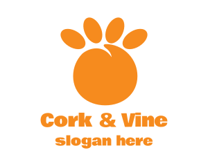 Orange Peach Paw logo design