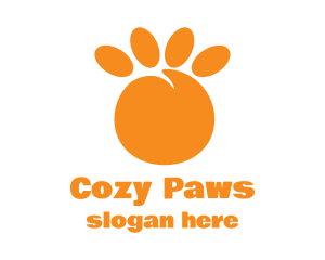 Orange Peach Paw logo design