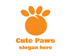 Orange Peach Paw logo design