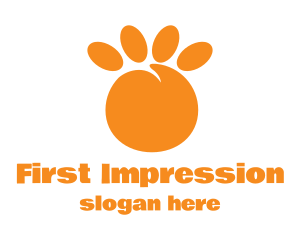 Orange Peach Paw logo design