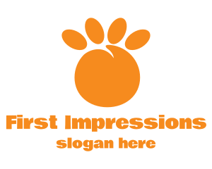 Orange Peach Paw logo design