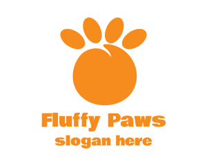 Orange Peach Paw logo design