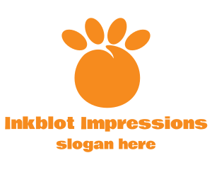 Orange Peach Paw logo design