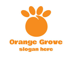 Orange Peach Paw logo design
