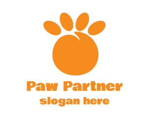 Orange Peach Paw logo design