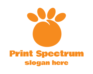 Orange Peach Paw logo design