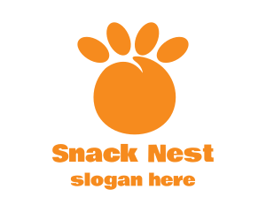 Orange Peach Paw logo design