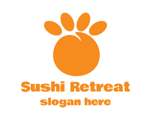 Orange Peach Paw logo design