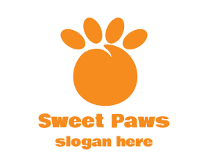 Orange Peach Paw logo design