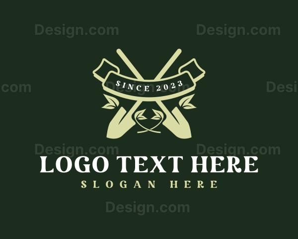 Shovel Gardening Tool Logo