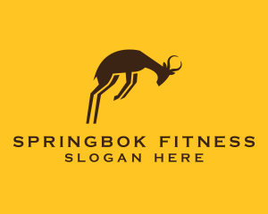 Jumping Wild Springbok logo design