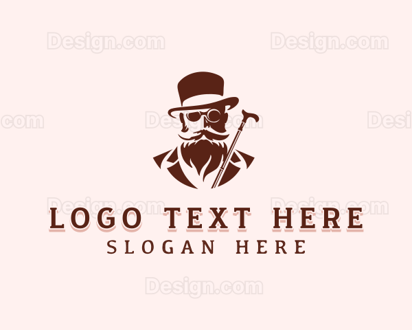 Gentleman Hipster Grooming Logo