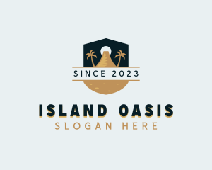 Outdoor Island Mountain logo design