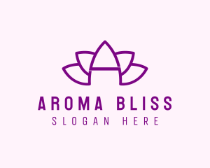 Purple Letter A Lotus logo design