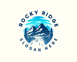 Mountain River Destination logo design